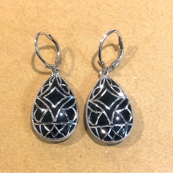 Sterling Silver Wrapped Black Onyx Filigree Jewelry Set - Picture 8 of 17